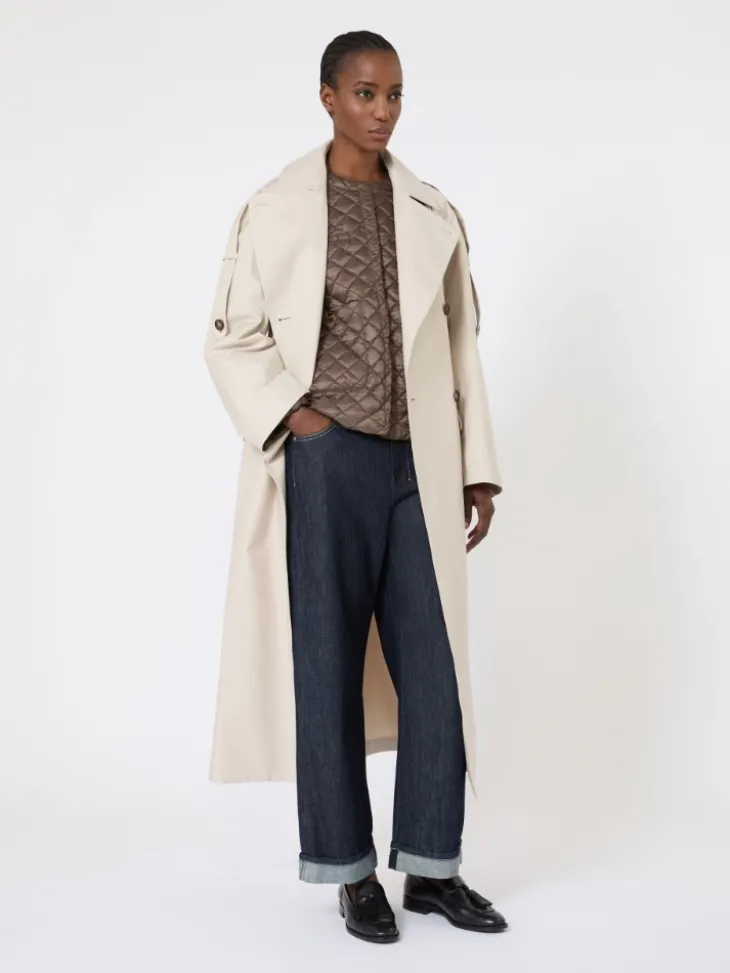 Water-repellent canvas padded jacket - HAZELNUT BROWN