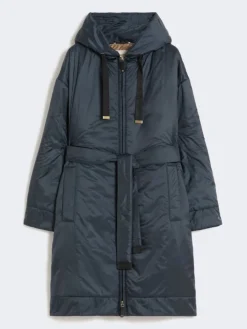 Water-repellent canvas padded parka - MIDNIGHTBLUE