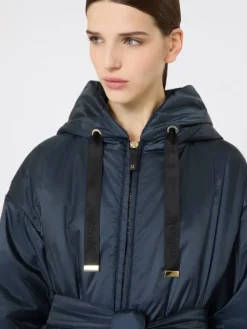 Water-repellent canvas padded parka - MIDNIGHTBLUE
