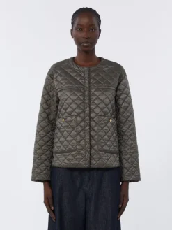 Water-repellent canvas padded jacket - DARK GREY