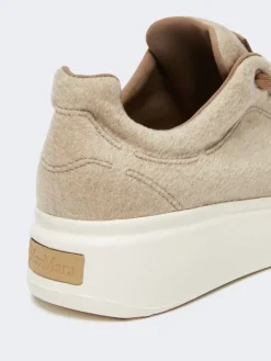 Water-repellent cashmere trainers - BEIGE
