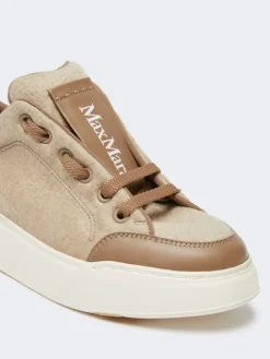 Water-repellent cashmere trainers - BEIGE