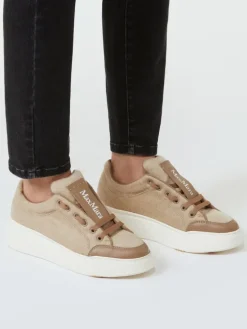 Water-repellent cashmere trainers - BEIGE