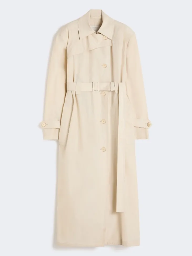 Water-repellent cotton trench coat - VANILLA