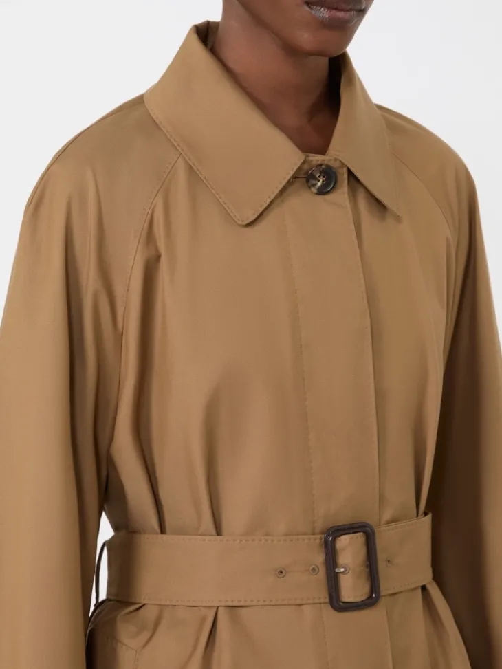 Water-repellent cotton-blend trench coat - BROWN