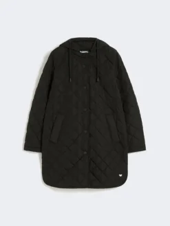 Water-repellent fabric padded parka - BLACK