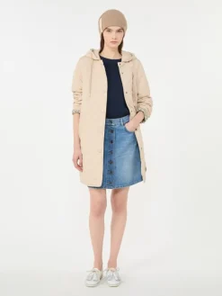 Water-repellent fabric padded parka - SAND