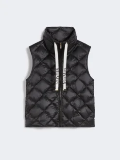 Water-repellent nylon canvas gilet - BLACK