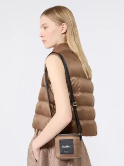 Water-repellent padded cropped gilet - HONEY