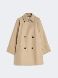 Water-repellent padded gabardine trench coat - HAZELNUT BROWN