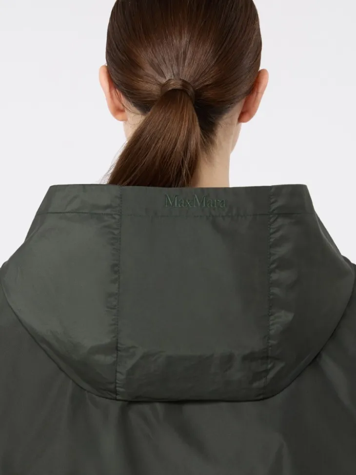 Water-repellent taffeta hooded jacket - DARK GREEN