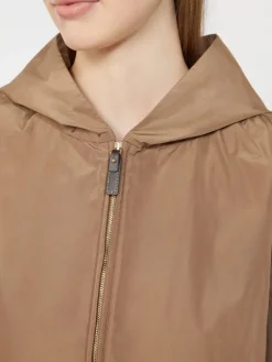 Water-repellent taffeta jacket - CAMEL
