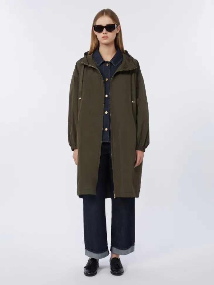 Water-repellent taffeta parka - GREEN