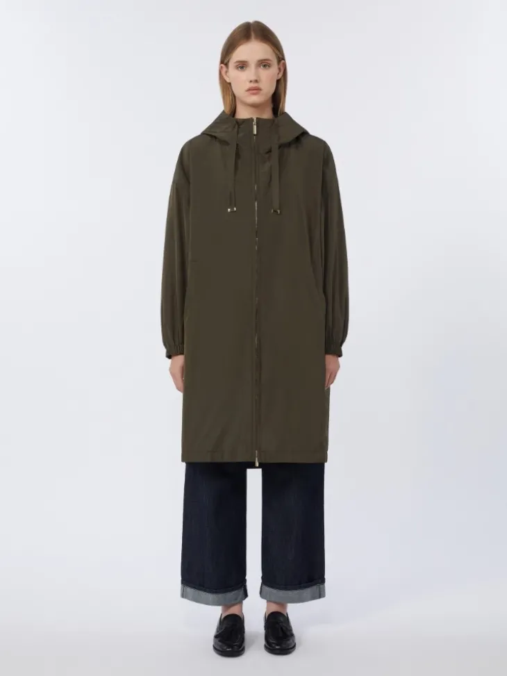 Water-repellent taffeta parka - GREEN