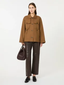 Water-repellent twill jacket - TOBACCO