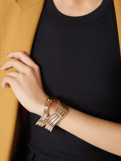 Wavy metal bracelet - BRONZE
