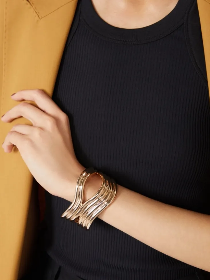 Wavy metal bracelet - BRONZE