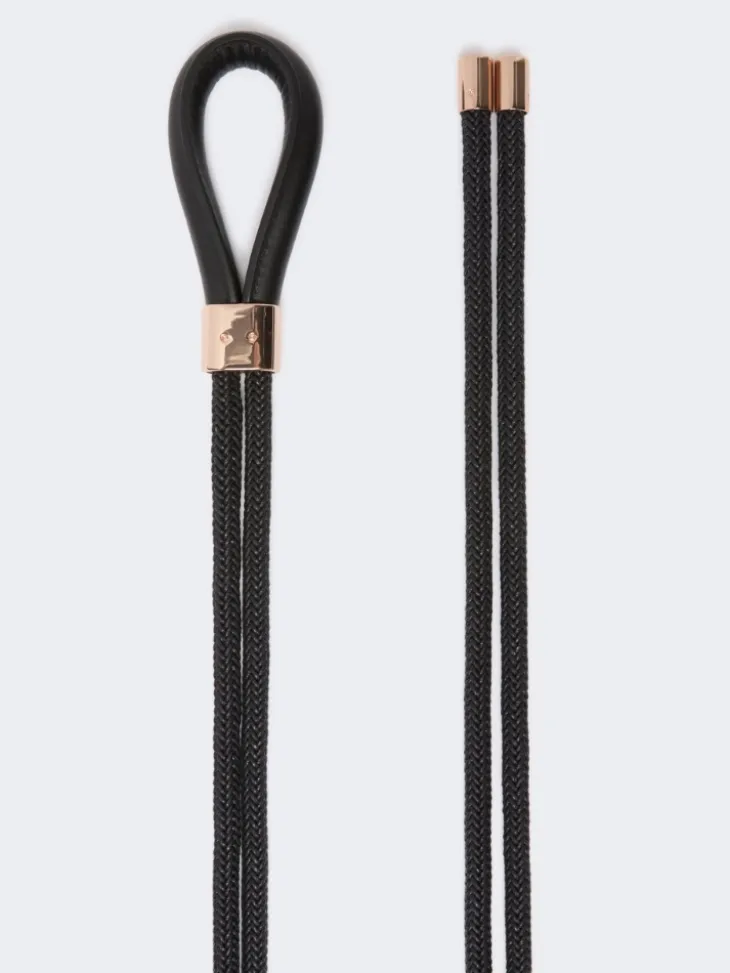 Waxed cotton belt - BLACK