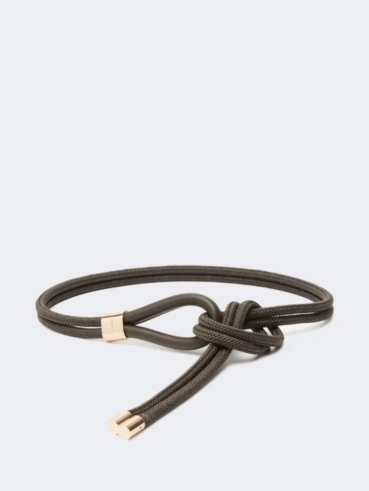 Waxed cotton belt - DARK GREY
