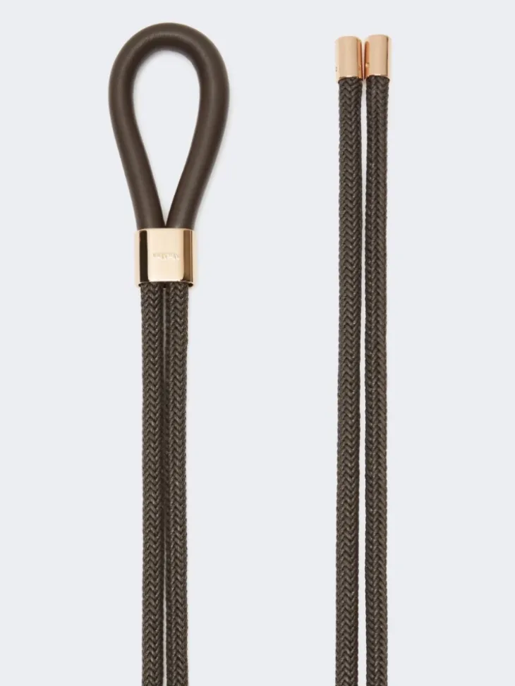 Waxed cotton belt - DARK GREY