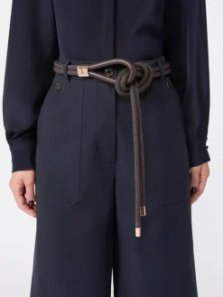 Waxed cotton belt - DARK GREY