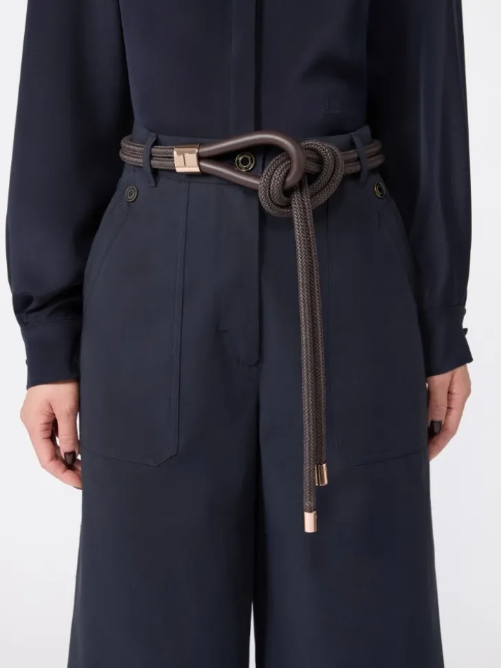 Waxed cotton belt - DARK GREY