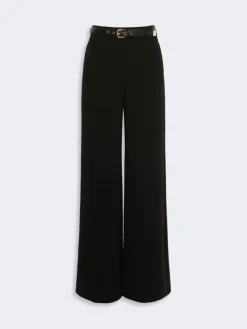 Wide-fit cady trousers - BLACK