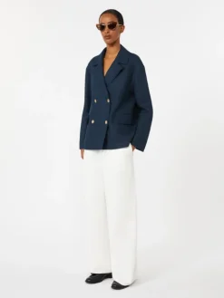 Wide-fit cotton and linen trousers - WHITE