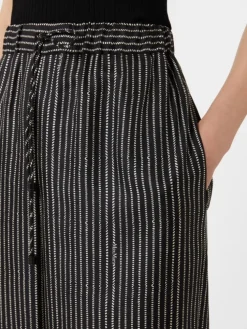 Wide-fit printed silk trousers - BLACK WHITE