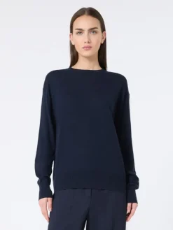 Wool and cashmere basic sweater - NAVY
