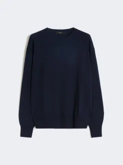 Wool and cashmere basic sweater - NAVY