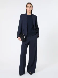 Wool and cashmere basic sweater - NAVY