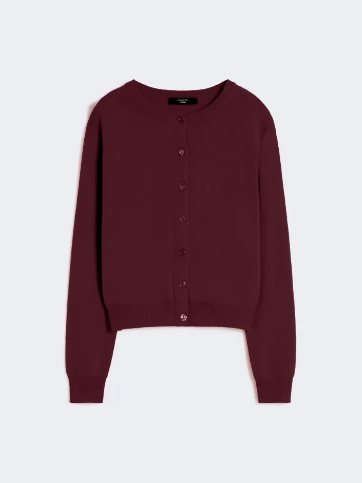 Wool and cashmere cardigan - BORDEAUX
