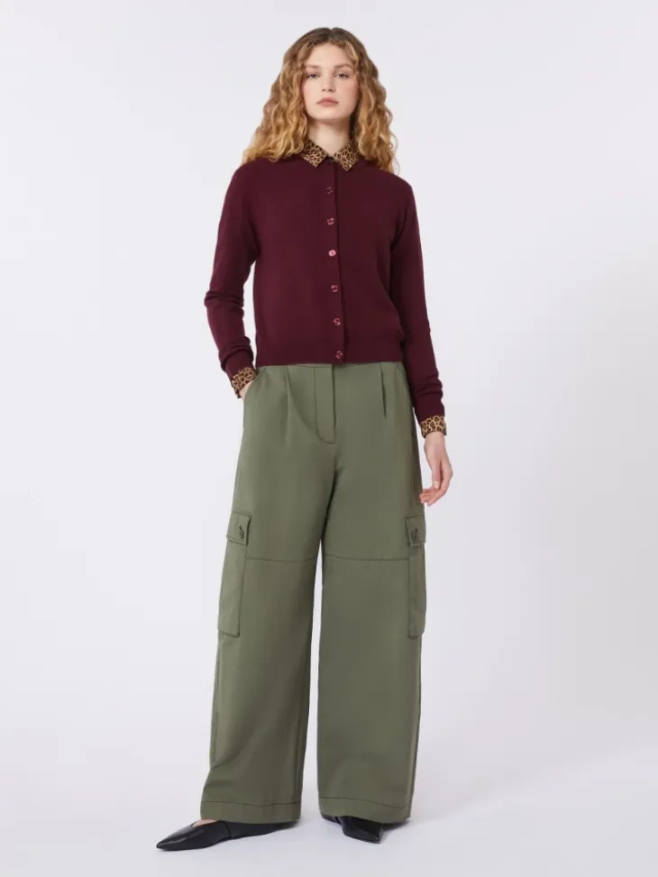 Wool and cashmere cardigan - BORDEAUX
