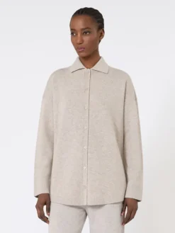 Wool and cashmere cardigan - BEIGE