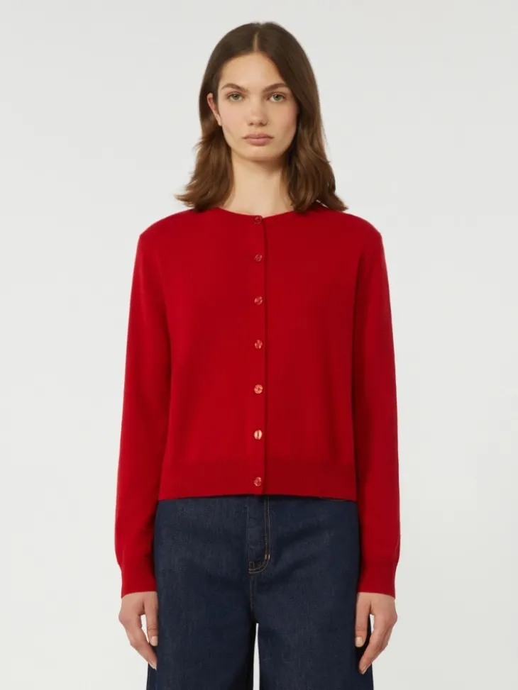 Wool and cashmere cardigan - RED
