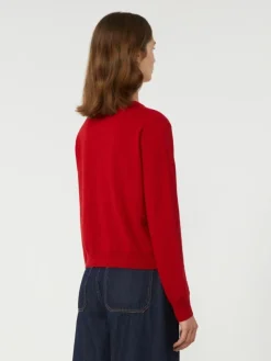 Wool and cashmere cardigan - RED