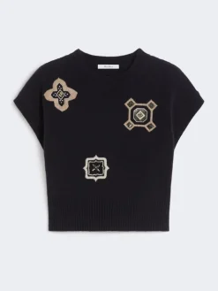 Wool and cashmere cropped sweater - ULTRAMARINE