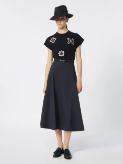 Wool and cashmere cropped sweater - ULTRAMARINE