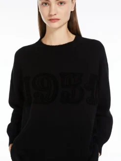 Wool and cashmere jumper - BLACK