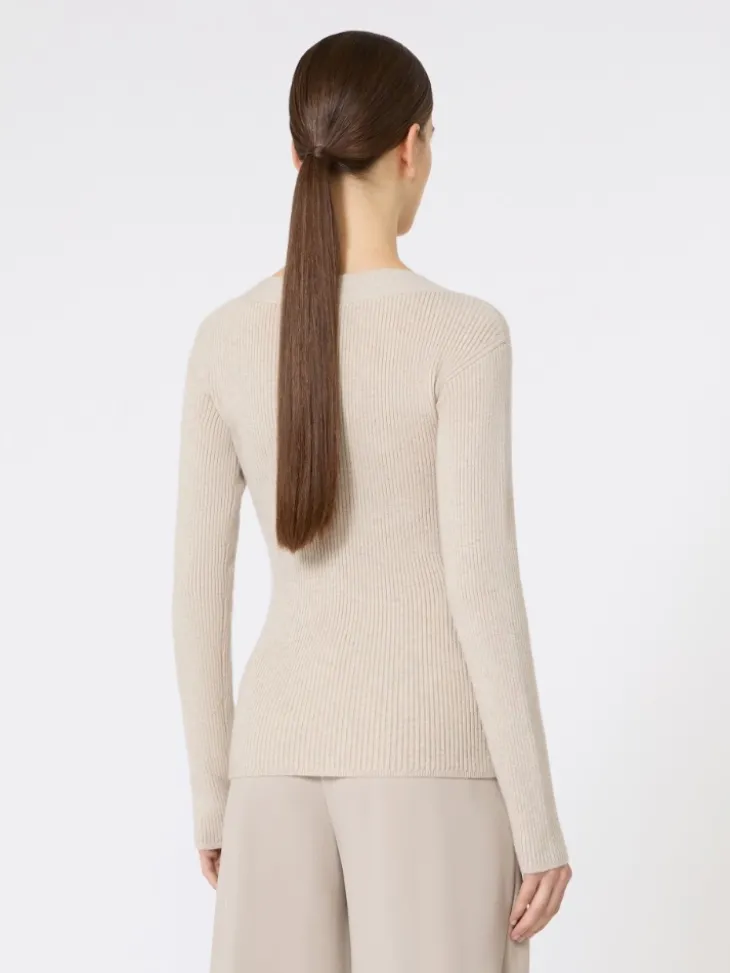 Wool and cashmere jumper - BEIGE