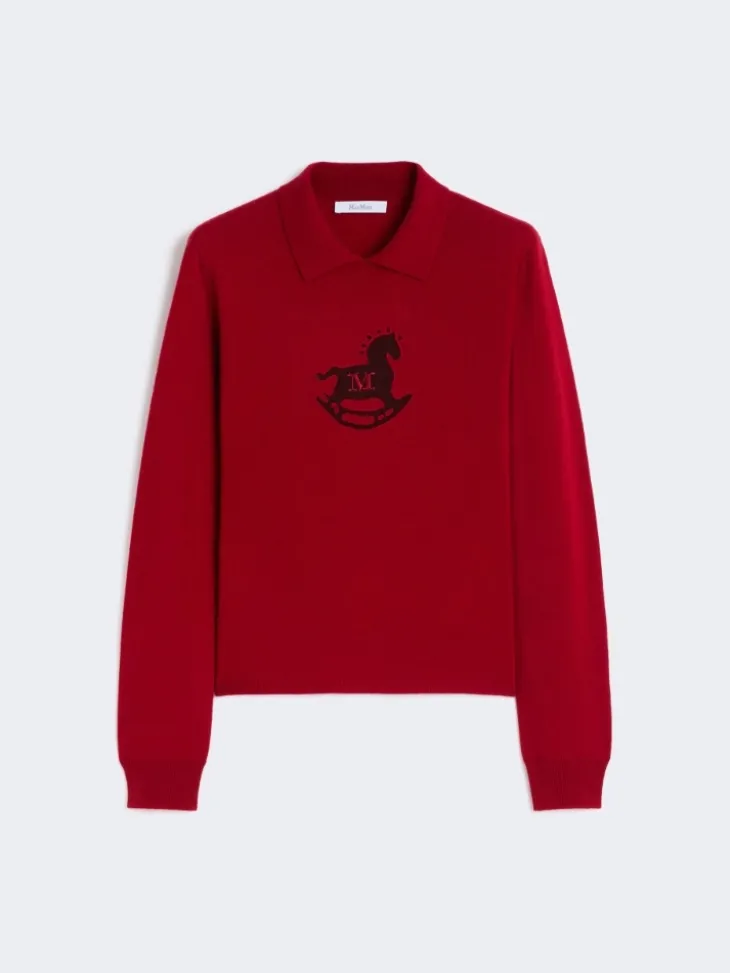 Wool and cashmere slim sweater - DARK RED