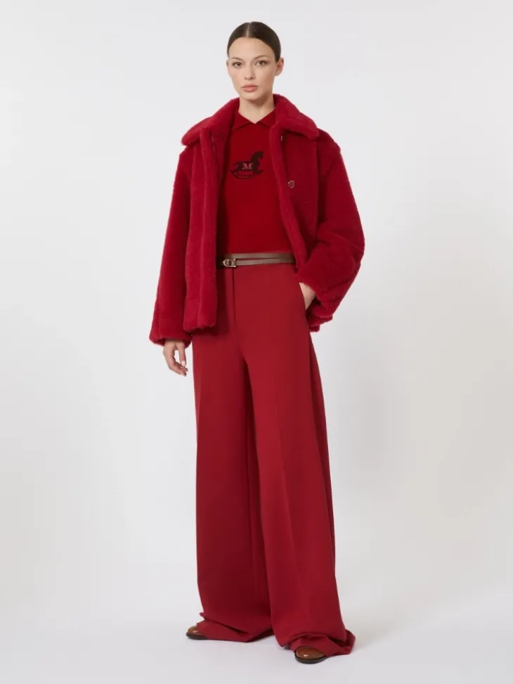Wool and cashmere slim sweater - DARK RED