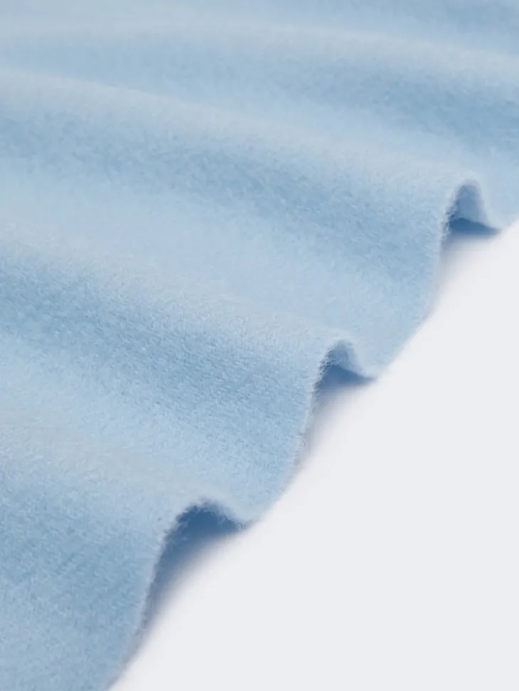 Wool and cashmere stole - LIGHT BLUE