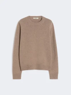 Wool and cashmere sweater with patch detail - CAMEL
