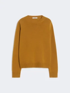 Wool and cashmere sweater with patch detail - MUSTARD