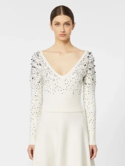 Wool and cashmere V-neck sweater - IVORY