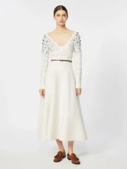 Wool and cashmere V-neck sweater - IVORY