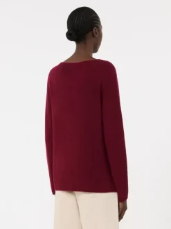 Wool and cashmere yarn sweater - RASPBERRY