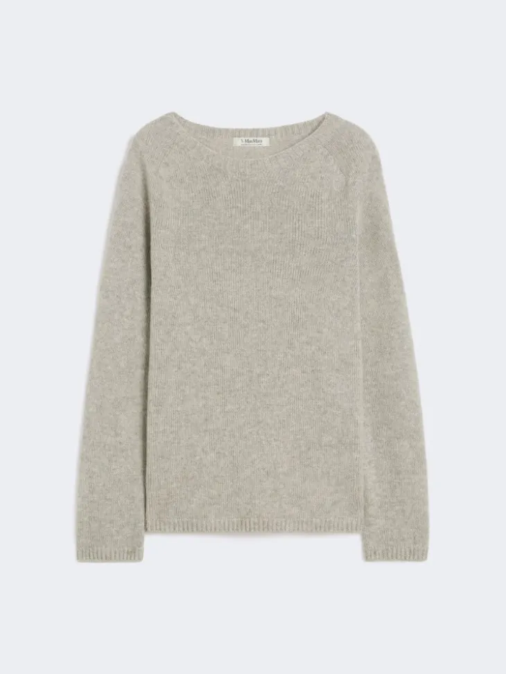 Wool and cashmere yarn sweater - BEIGE